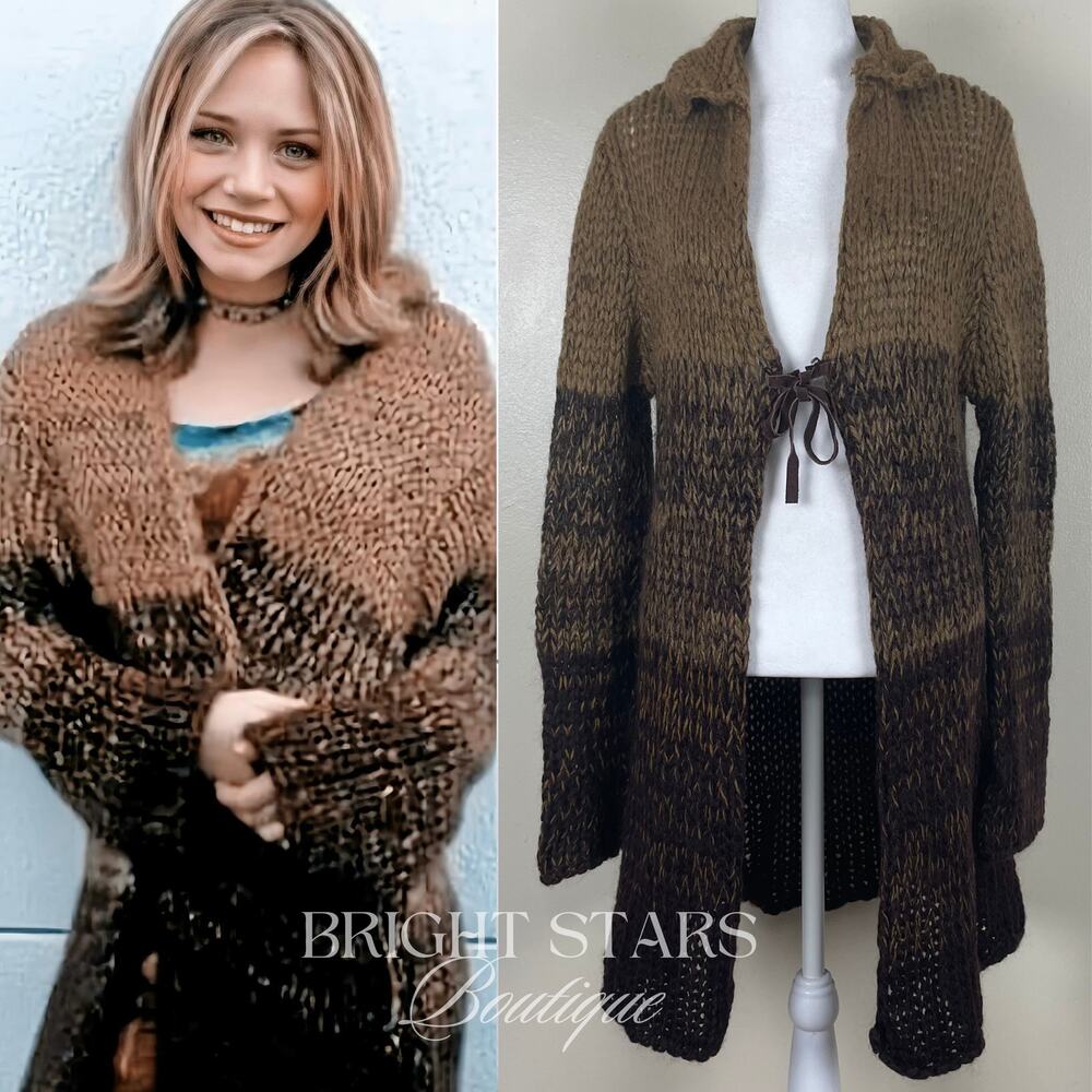 Rare Vintage Knit Ombre Knit Duster Cardigan ASO Mary-Kate Olsen ALT Willow